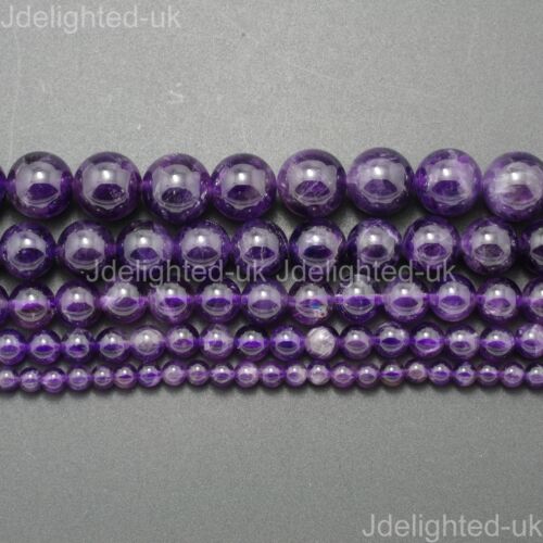 Grade A Natural Amethyst Gemstone Round Beads 2mm 3mm 4mm 6mm 8mm 10mm 12mm 16" - Picture 1 of 11