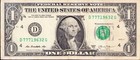 US Bank Note $1 Dollar Bill Fancy Birthday Anniversary Serial Number D 77719632G — photo 1