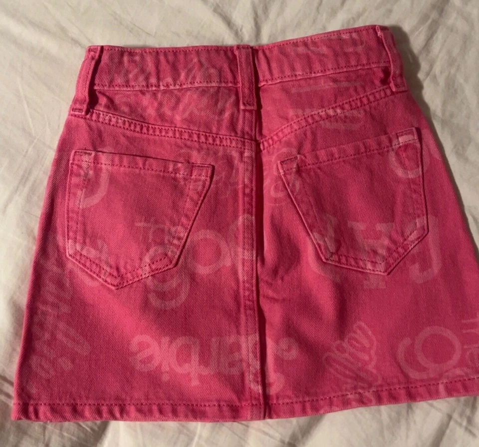 Gap × BARBIE высоты логотип джинсовой ткани юбка GAP Барби логотип розовый девочек размер 6 - Изображение 2 из 4