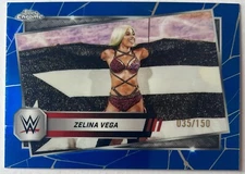 2025 Topps Chrome WWE Zelina Vega Blue Refractor /150 #196
