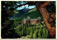 Vintage Baniff Springs Hotel in the Canadian Rockies Postcard Posted