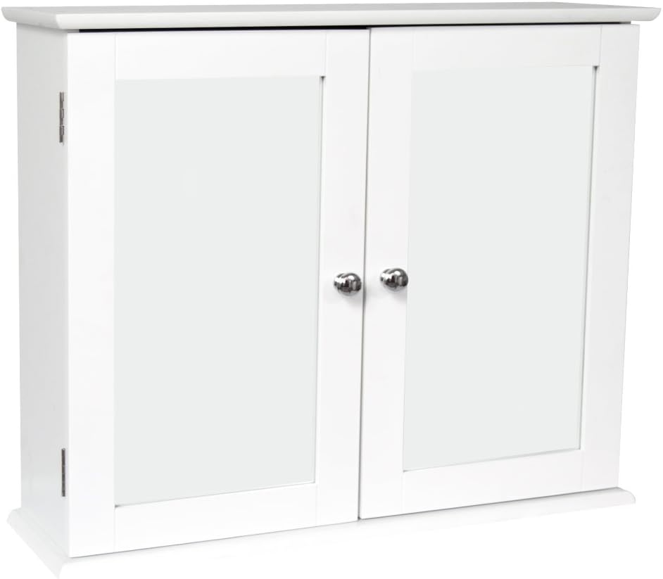 Armadio Da Bagno Milano Con Specchio - Doppia Anta, Bianco, 47x57x18 Cm - Foto 8