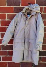 Vintage Mens Eddie Bauer Premium Goose Down Puffer Hooded Parka Jacket Sz L Tan