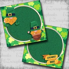 Luckiest Day NPM - 2 Premade Scrapbook Pages - EZ Layout 5951