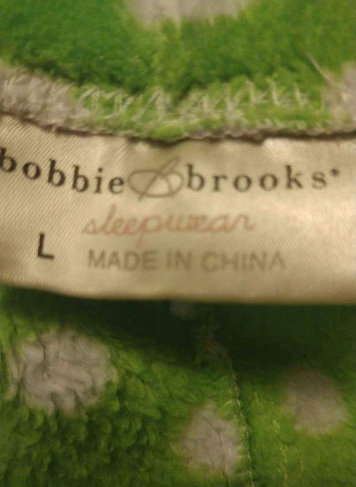 Женский размер большой Bobby Brooks Sleepwear зеленый горошек флис - Изображение 4 из 4