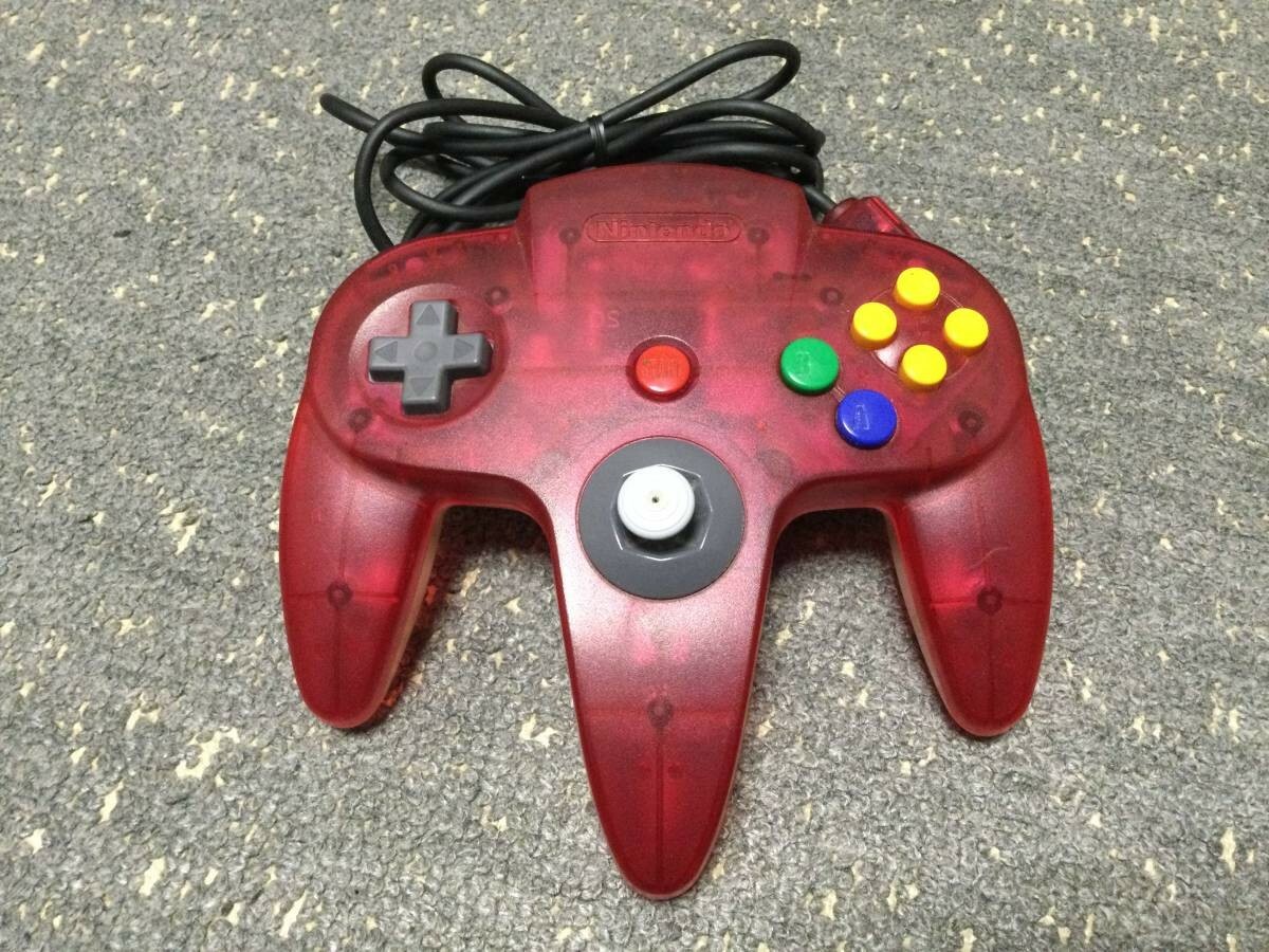 Nintendo 64 N64 Original controller Clear RED Official Very