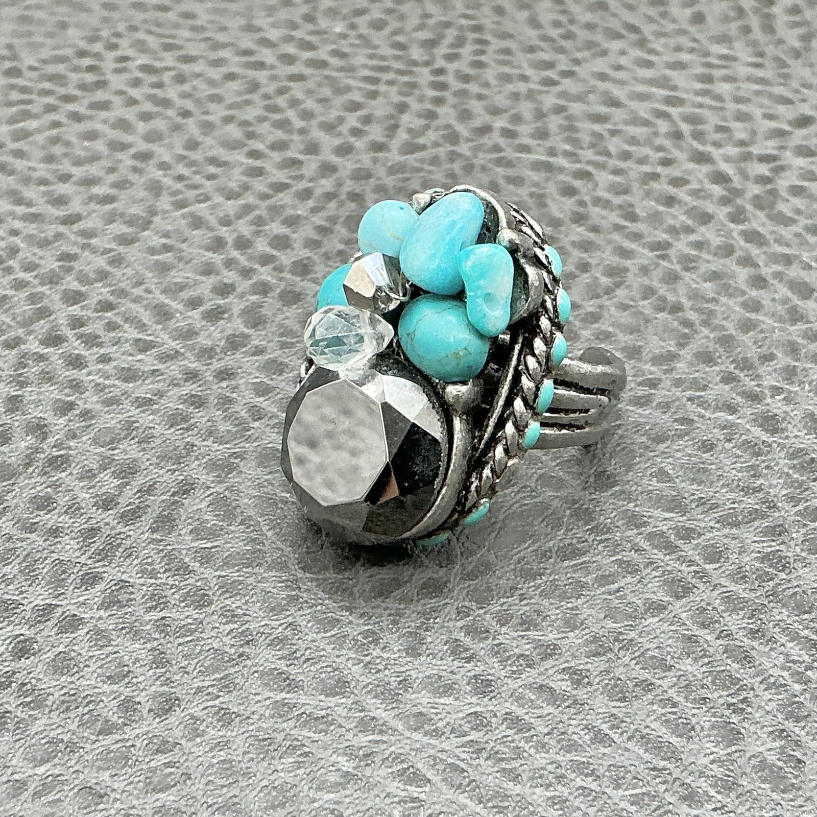 Chico's Statement Ring Size 7 Turquoise Cluster S… - image 5