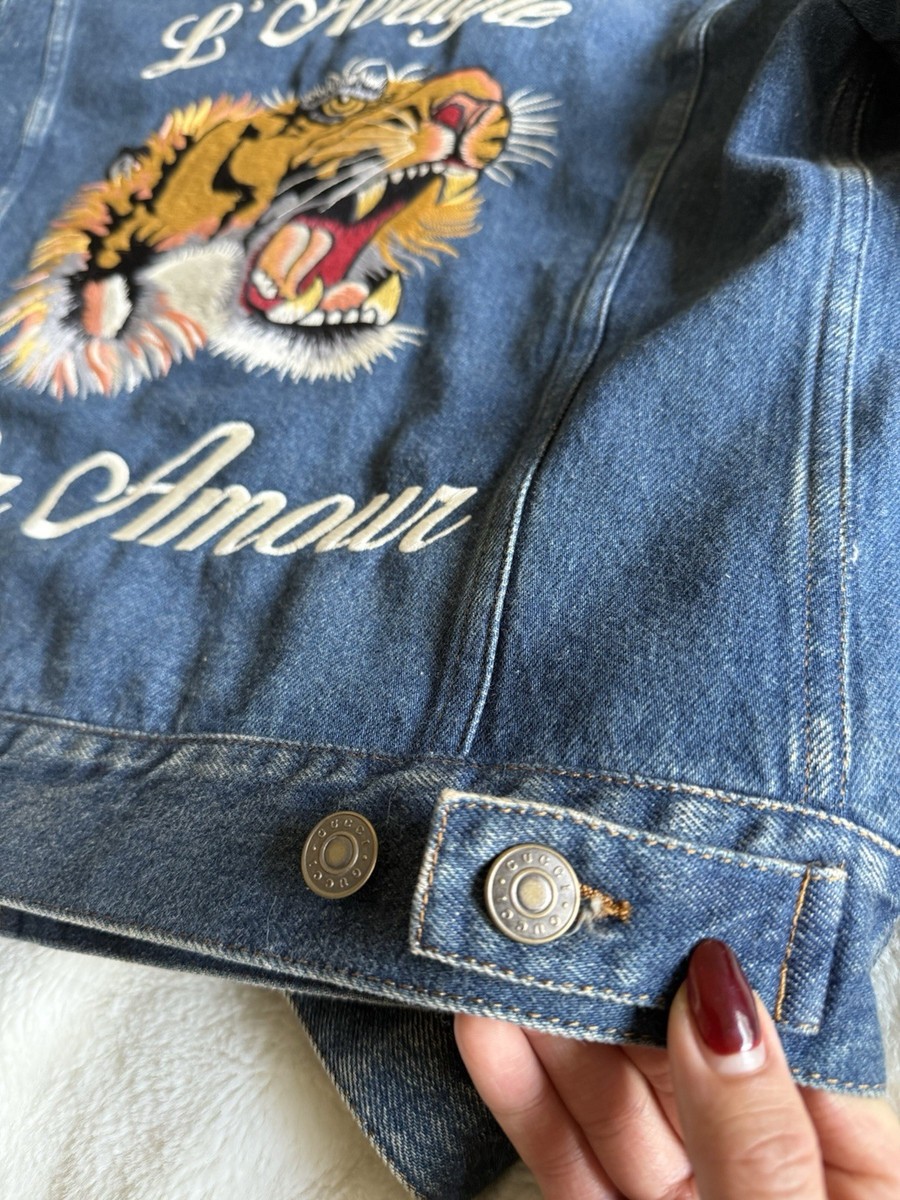 Gucci Tiger Embroidery Denim Jacket | eBay