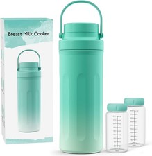 22oz Portable Breast Milk Cooler for Work  Travel,Leak-Proof Dual-Bottle
