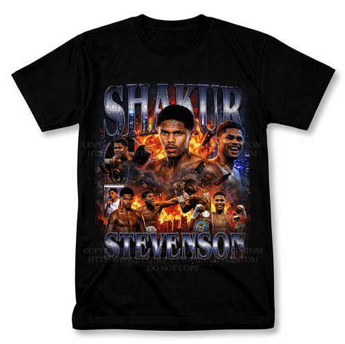 Shakur Stevenson Boxer Graphic T Shirt Vantage Boxing Fan Tee - Picture 1 of 4