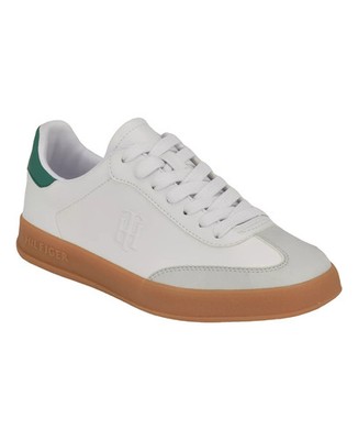 Tommy Hilfiger Women's Sarhli Lace-up Sneakers White/Green 8M NWB