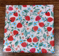 10 PAPER NAPKINS  STRAWBERRIES/BLUE FLOWERS PINK BKG 3 ply AFTERNOON TEA DINING