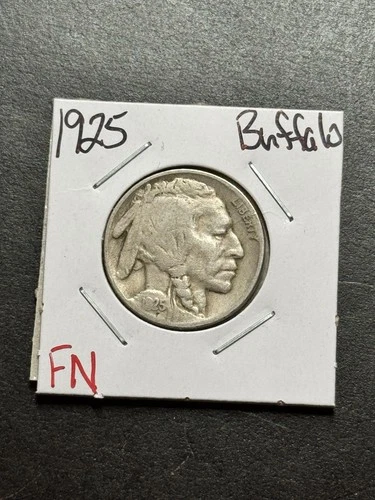 1925 P Buffalo Nickel FN Fine Better Date US 5c Type Coin (Raw19114)