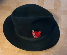 Vintage Churchill Mens Black Fedora Hat