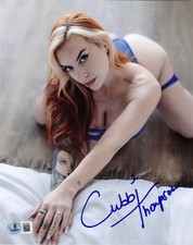 Hot Sexy Cubbi Thompson Signed 8x10 Photo Adult Star Autograph Beckett Hologram