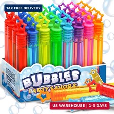 32 Pcs 8 Colors Neon Mini Star Bubble Wand, Party Favors for Kids