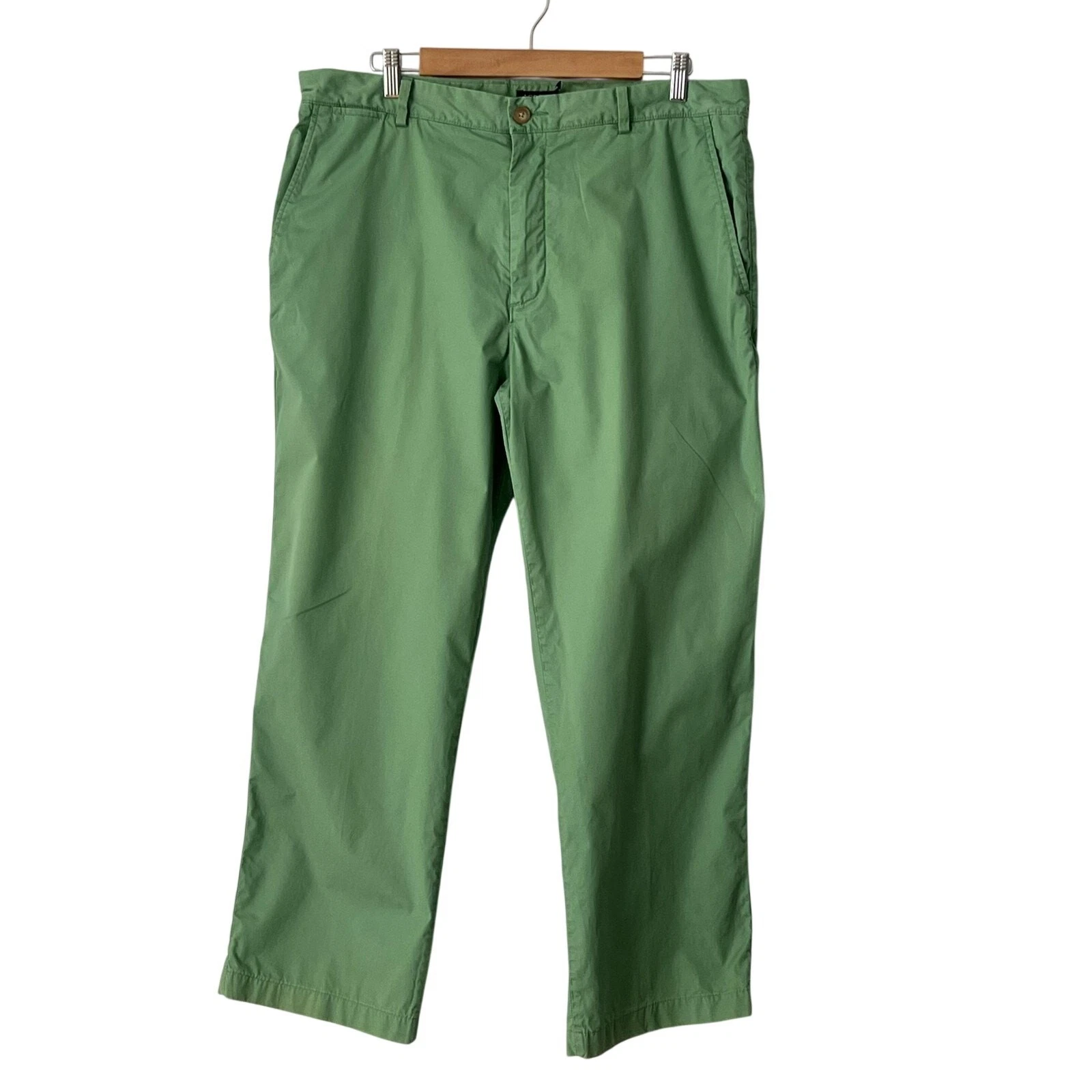 Vintage Y2K J Crew Pants Mens 36x30 Green Chino Straight Leg Classic Golf Preppy
