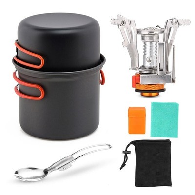 Camping Cookware Set With Camping Folding Spork Cooking Pots B5Q4