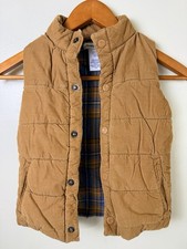 Tommy Bahama Vest Boys 5/6 Brown Puffer Cotton Lined Stripe Winter Jacket