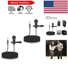 High-Sensitivity Lavalier Mic Set - 2-Pack for Vlogs, Lectures, and Broadcasts