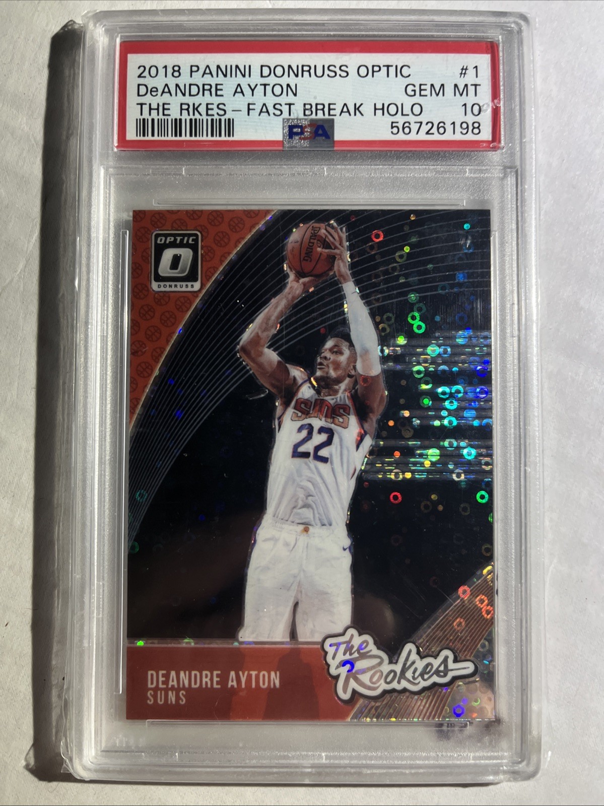 2018 Panini Donruss Optic DeAndre Ayton The Rookies Orange Holo PSA 10 RC