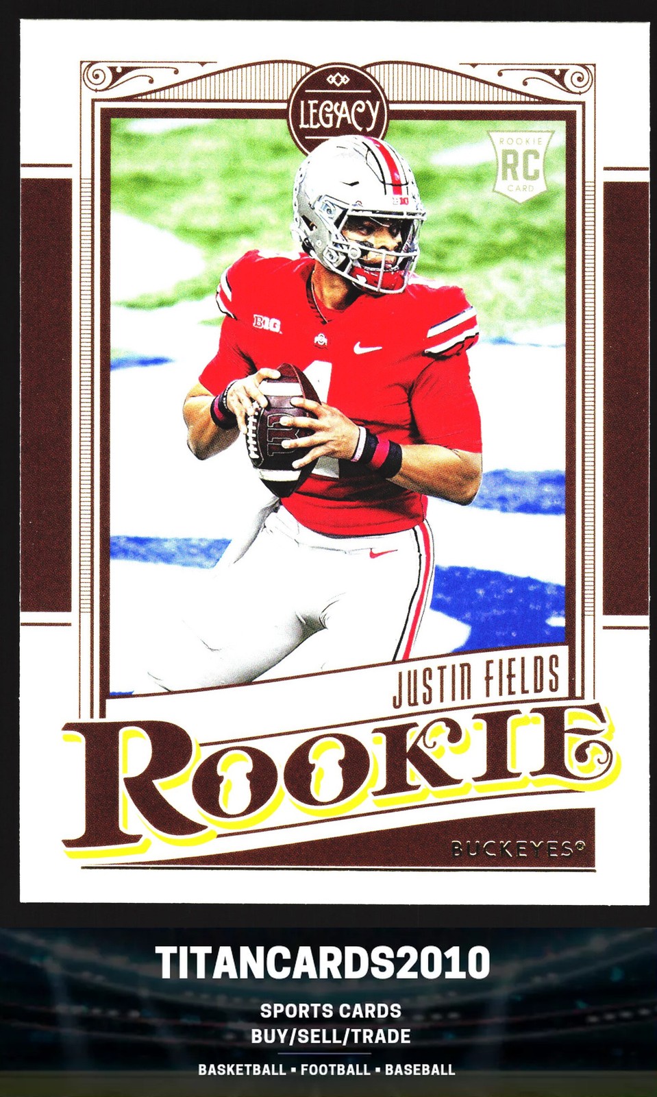 Justin Fields 2021 Panini Legacy Rookie Legacy RC Ohio State Buckeyes #142