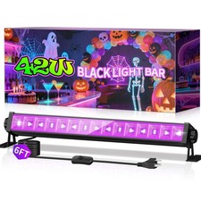 THECHAM 42W LED Black Light Bar, Blacklight Bar with 6ft Cord Plug Switch, Bl...