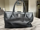 Chanel Authentic Executive Cerf Tote Bag Black Caviar Leather Gold Hw Large Bag