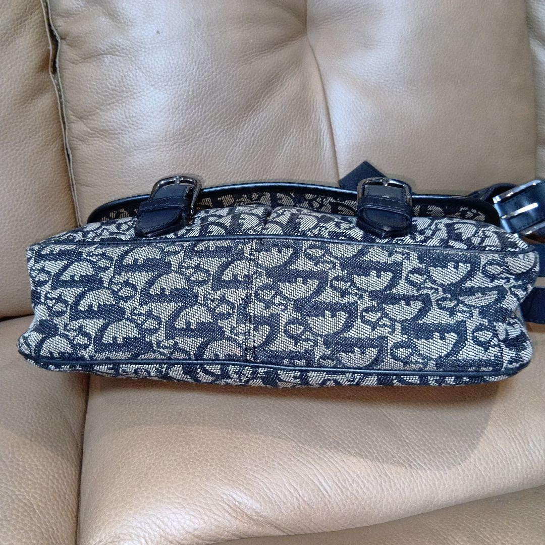 Christian Dior Shoulder Bag Canvas Leather Navy Beige From Japan Authentic thumbnail 24