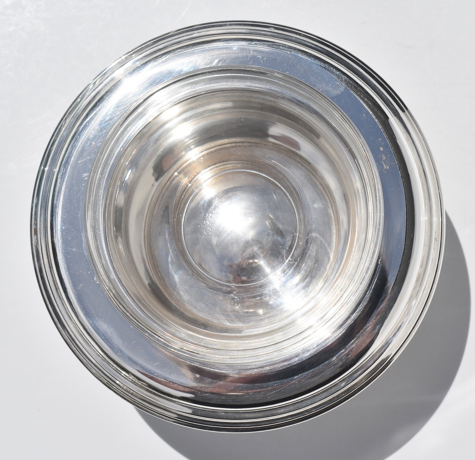 Vtg 4 Piece Silver Plate Caviar Serving Bowl With Glass Dish Insert, Fish Finial