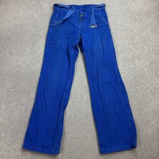 VINTAGE French Trousers Adult 28x30 Blue Workwear Chore Distressed Utility Mens