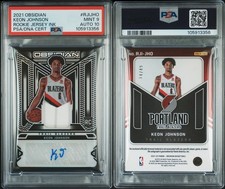 KEON JOHNSON 2021-22 Panini Obsidian Rookie Patch Autograph 14/49 PSA 9 Mint