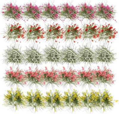 Vielseitige selbstklebende Blumenbüschel - 30 Stück für Landschaftsmodell Basteln