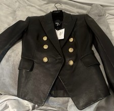 Balmain size 36 womens Black double breasted ...
