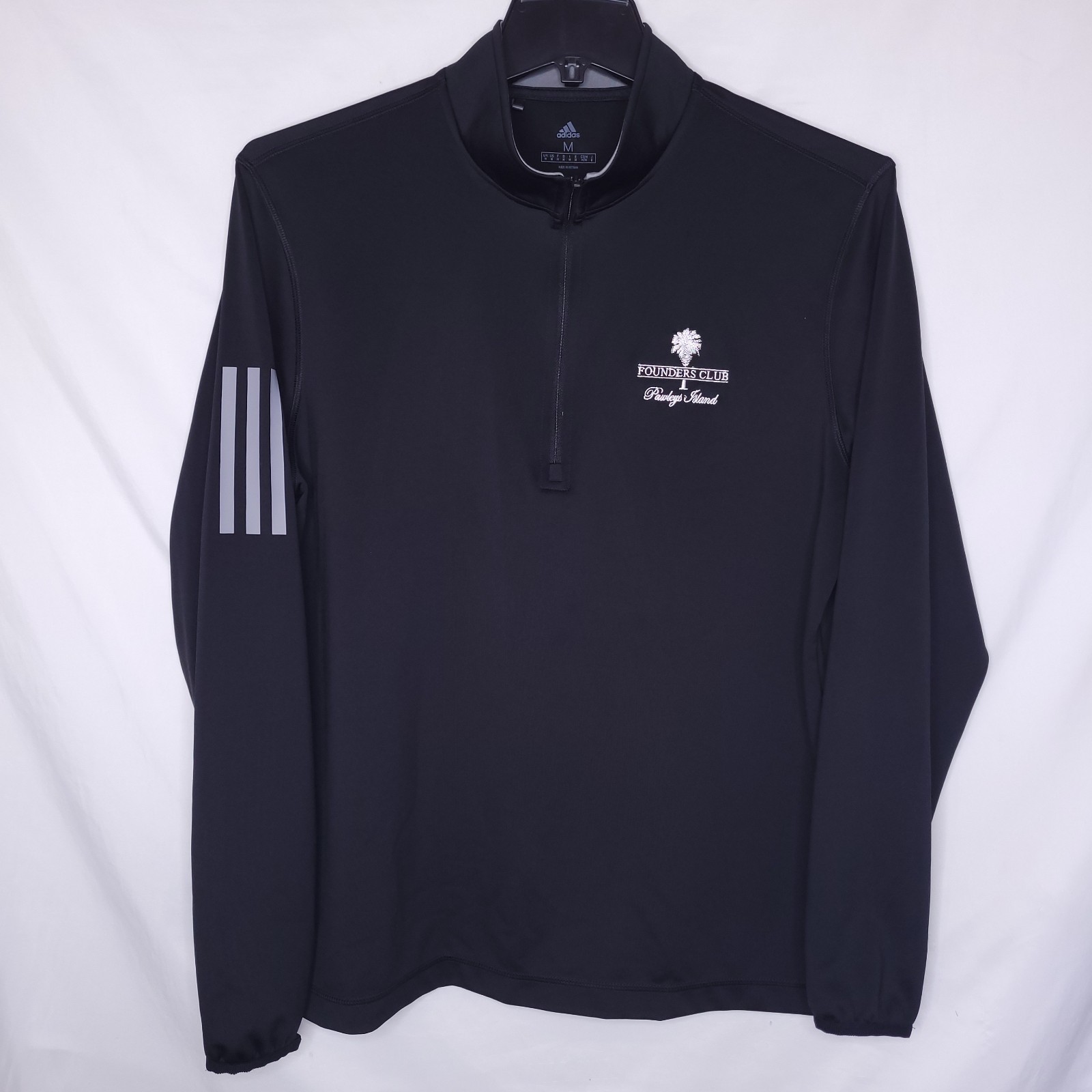 Adidas Jacket Mens Medium Black 1/4 Zip Pullover Performance
