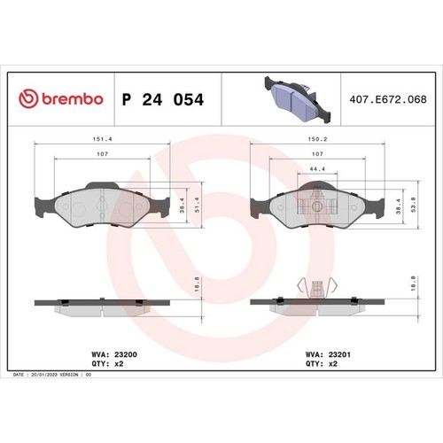 Produktbild von Brembo P 24 076X Bremsbelagsatz Für VOLVO FORD LAND