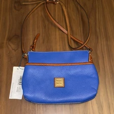 Dooney Bourke French Blue Pebbled Leather  Crossbody Shoulder Bag