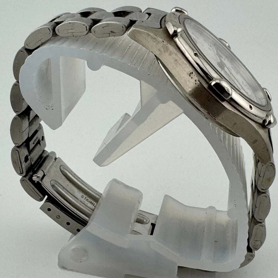 Швейцарские мужские аналоговые кварцевые часы Wenger дизайн SAK 100 м серебро ~ на запчасти ремонт - Изображение 3 из 4