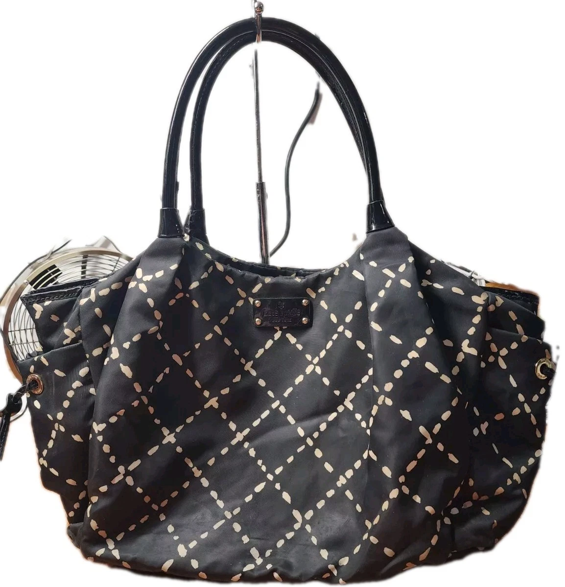 Kate Spade Stevie Tote In Diaper Bags for sale | eBay Kate Spade Srw be it Stevie Nylon Black & Cream Diaper Bag main image 0