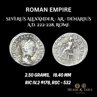 ROMAN EMPIRE - SEVERUS ALEXANDER - AR DENARIUS - ROME - RIC IV.2#178 -AD 222-228