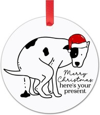 Dog Pooping Christmas Ornament - Lovers Funny 1