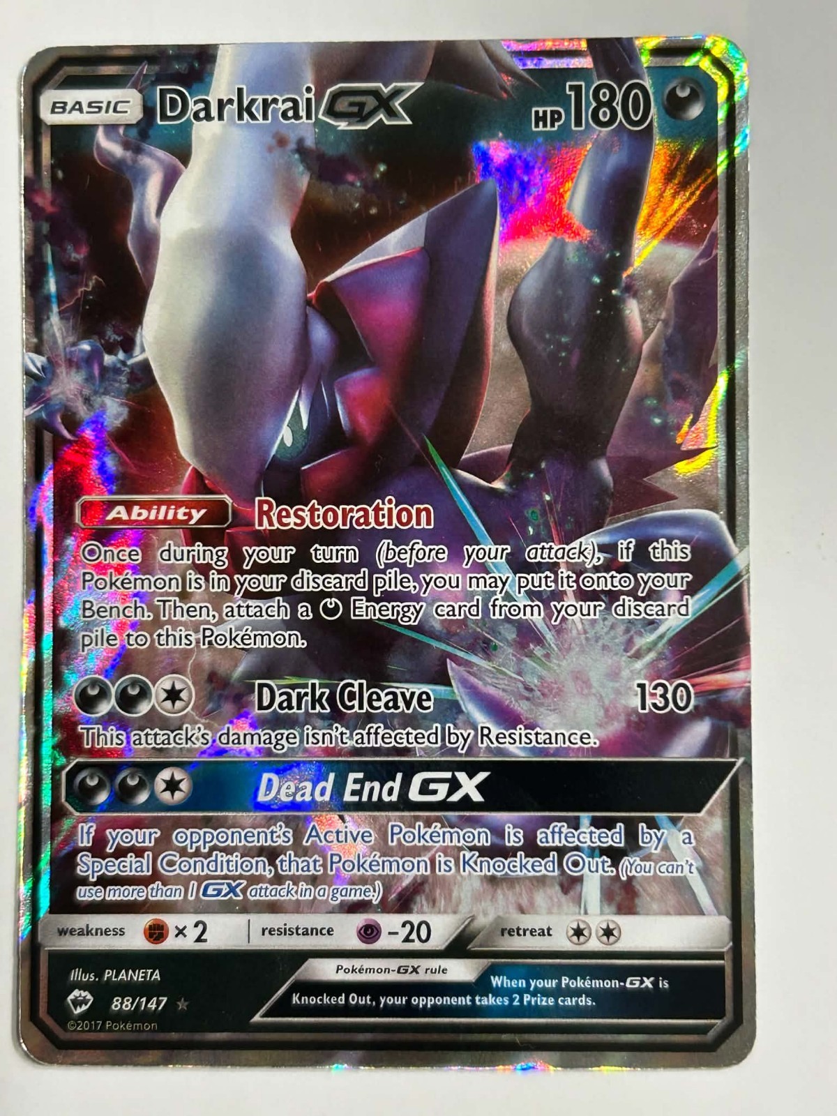 Darkrai GX (Full Art) 139/147 Sm-Burning Shadows Holo