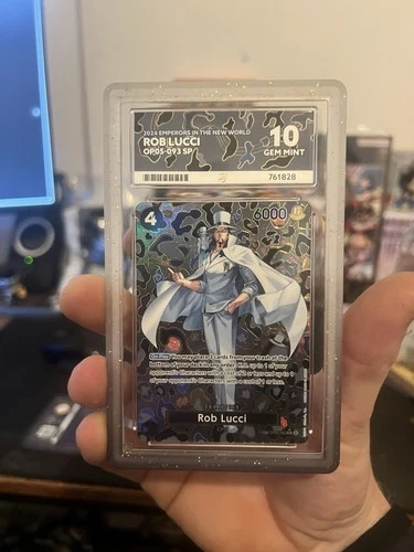 One Piece Card Game Rob Lucci OP05-093 SP Foil Ace Grading 10