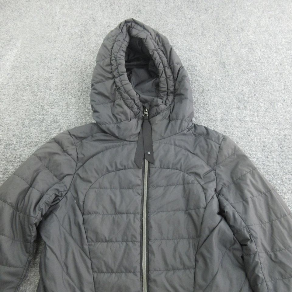 Chaqueta Lululemon Mujer Mediana Negra Con Capucha Larga Acolchada Puffer Abrigo de Invierno Foto 2 de 4