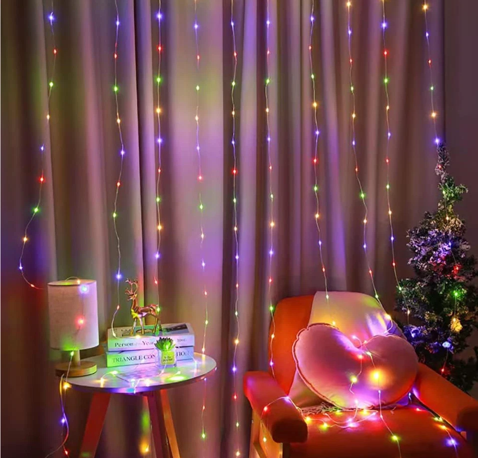Share USB Fairy String Lights Curtain, 8 Modes, Waterproof for Party Decor - Image 4 of 4