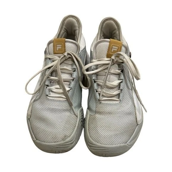 FILA Mondo Forza White and Gold Tennis Trainer Sneakers Women’s Size 10 - Image 2 of 4