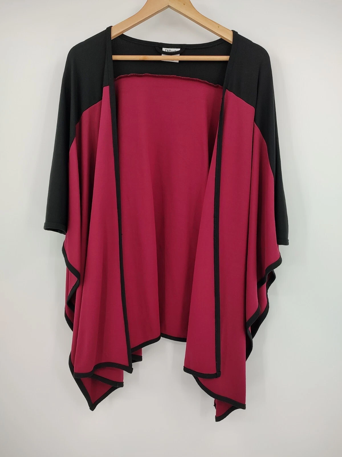 Dillars Cardigan Womens One Size Color block Poncho Open Front Cape Wrap
