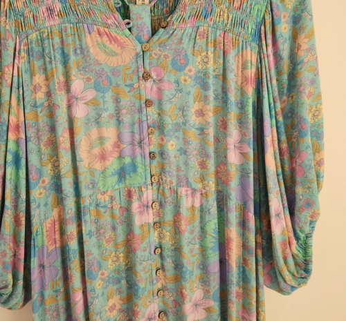 Spell & The Gypsy ~ Hibiscus Lane Button Gown Dress XL ( + XXL ) AUS 16 US 12 - Picture 9 of 17