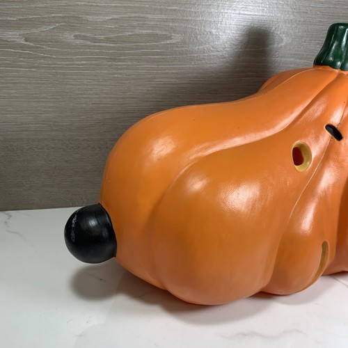 Vintage Peanuts UFS Snoopy illumina testa di zucca Halloween Jack-o-Lantern - Foto 3 di 10