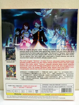 DVD FAIRY TAIL Complete Box Set Vol.1-328END+2 Movies English